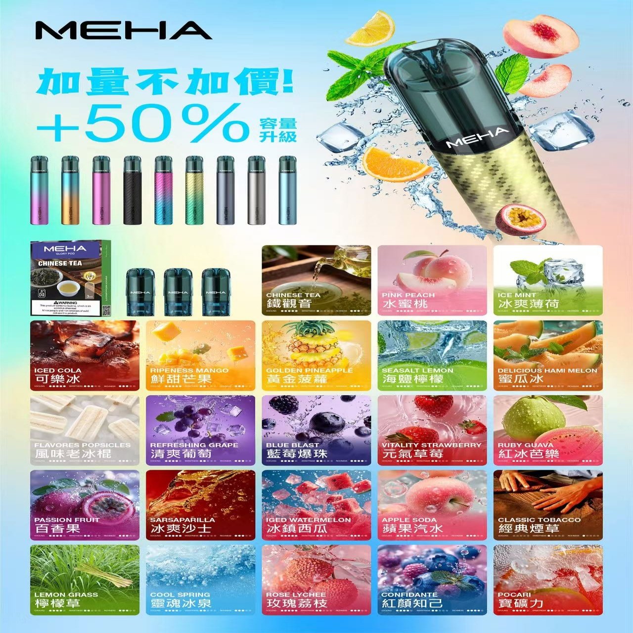 MEHA霧化彈重磅升級 3ml｜容量加量・價格不變，一代通用煙彈